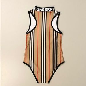 Kids Burberry vintage striped one piece swimsuit